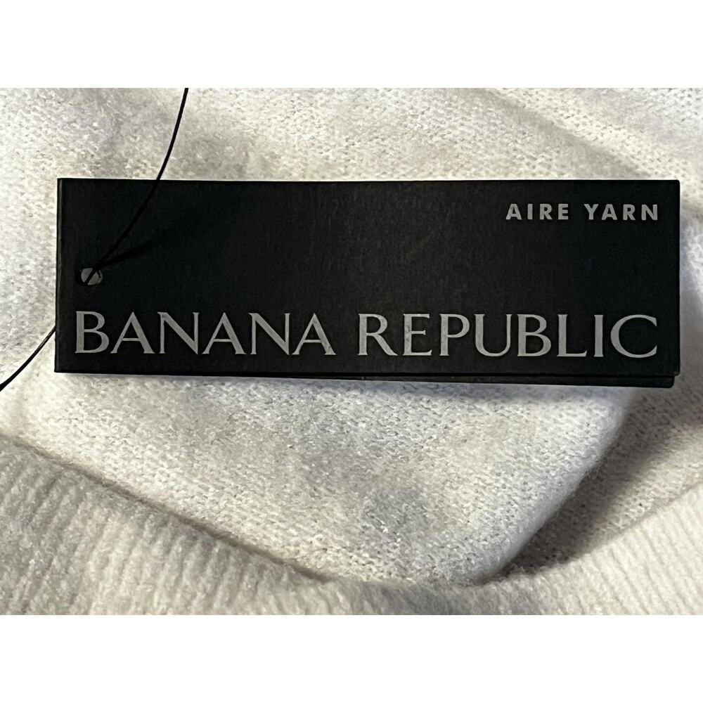 Banana Republic Sweater Womens Large White Off Shoulder Foldover Aire Yarn - Picture 5 of 9